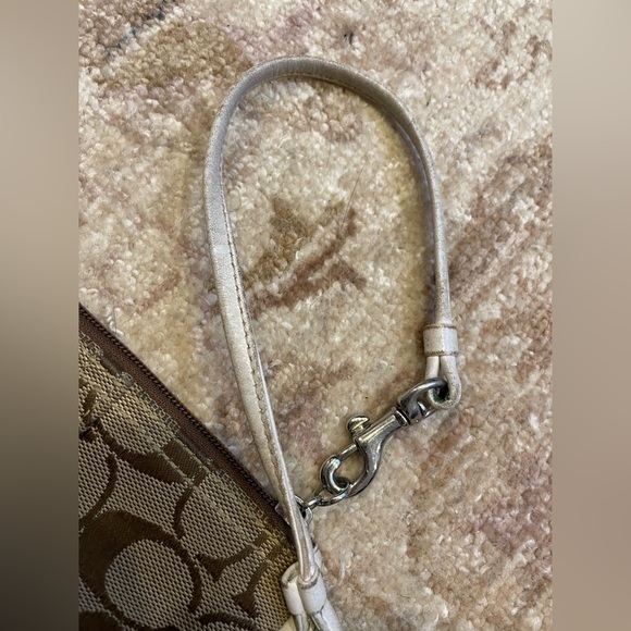 Coach Tan and White Wristlet - Picture 7 of 12